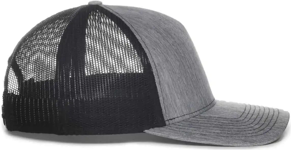 Oc Sports Oc571 Slight Pre-curved Visor with Mesh Back Cap - Ln Heathered Gray Black - 6 7/8’’ - 7 1/2’’