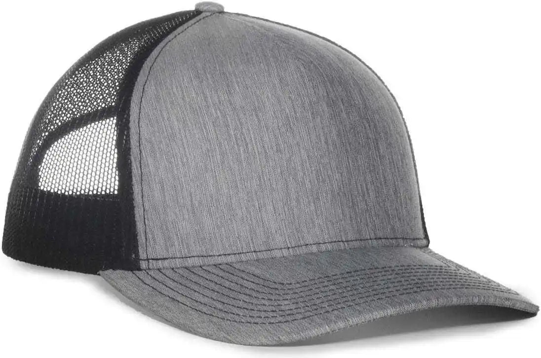 Oc Sports Oc571 Slight Pre-curved Visor with Mesh Back Cap - Ln Heathered Gray Black - 6 7/8’’ - 7 1/2’’