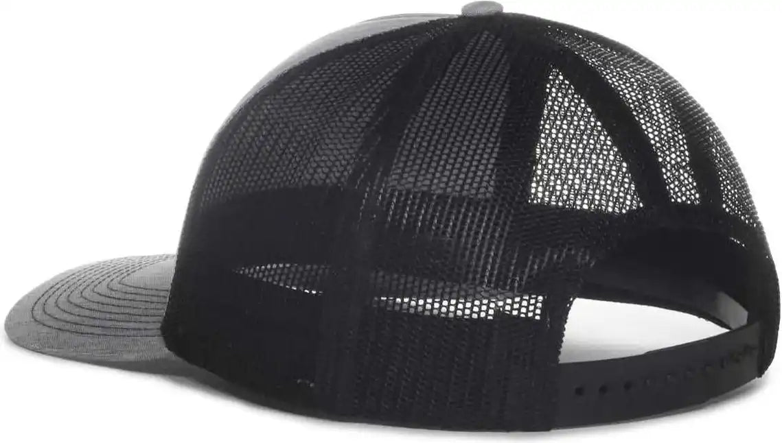 Oc Sports Oc571 Slight Pre-curved Visor with Mesh Back Cap - Ln Heathered Gray Black - 6 7/8’’ - 7 1/2’’