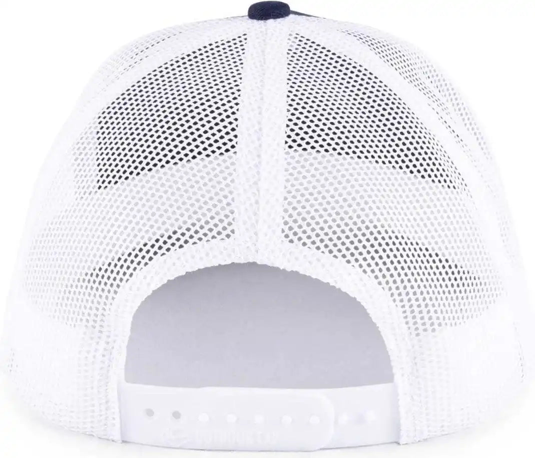 Oc Sports Oc571 Slight Pre-curved Visor with Mesh Back Cap - Navy White - 6 7/8’’ - 7 1/2’’