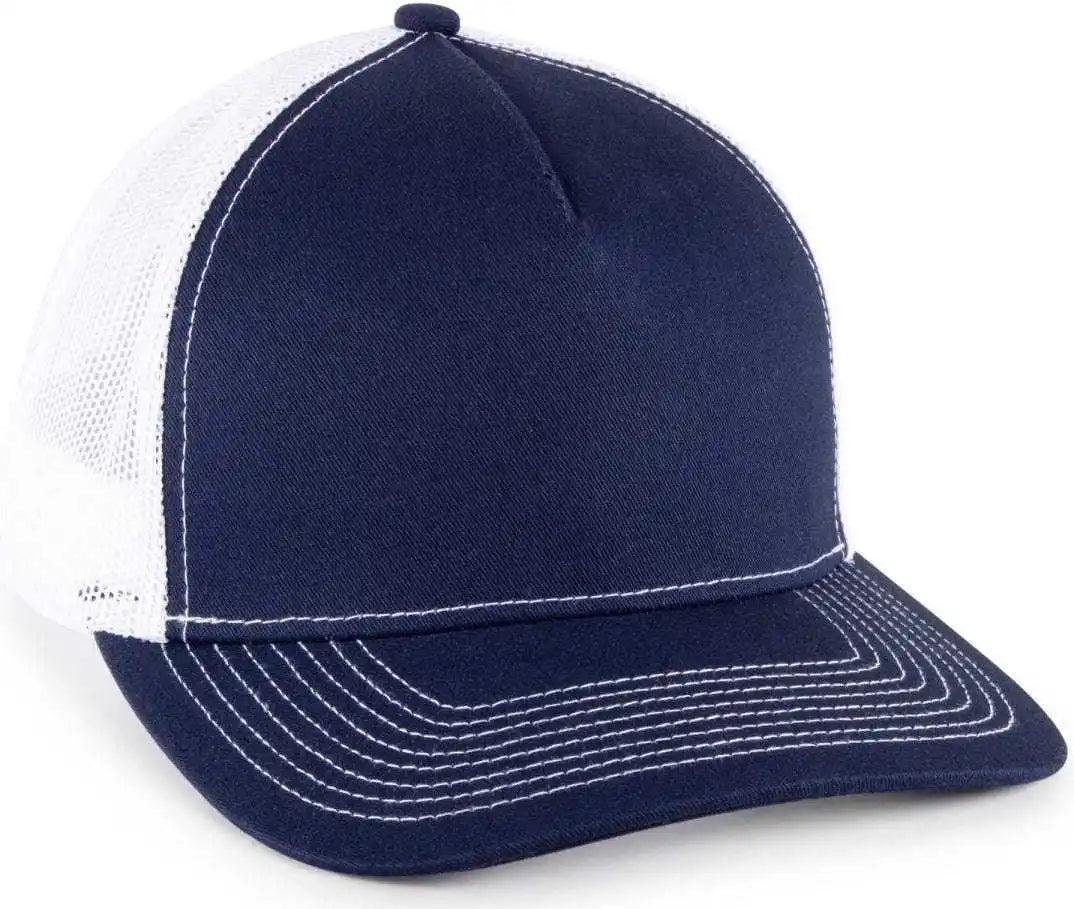 Oc Sports Oc571 Slight Pre-curved Visor with Mesh Back Cap - Navy White - 6 7/8’’ - 7 1/2’’