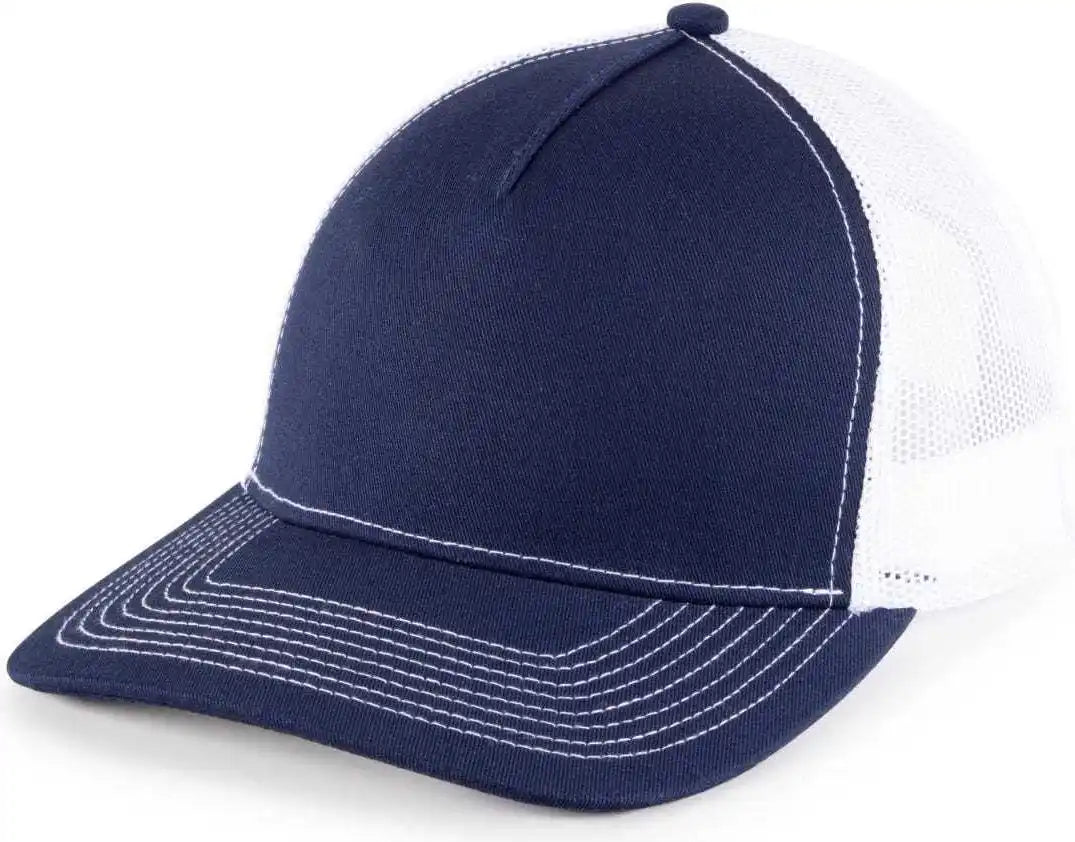 Oc Sports Oc571 Slight Pre-curved Visor with Mesh Back Cap - Navy White - 6 7/8’’ - 7 1/2’’