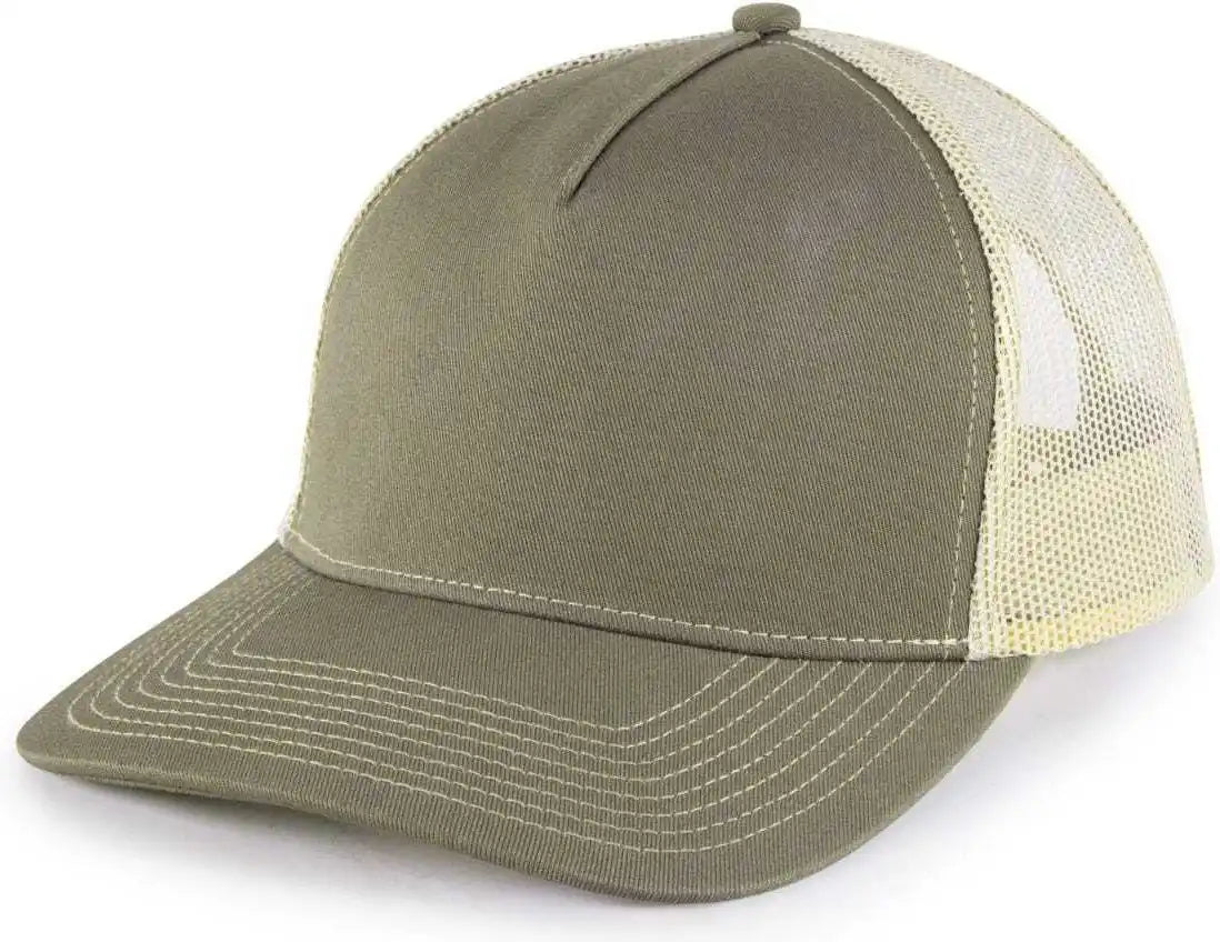 Oc Sports Oc571 Slight Pre-curved Visor with Mesh Back Cap - Olive Khaki - 6 7/8’’ - 7 1/2’’