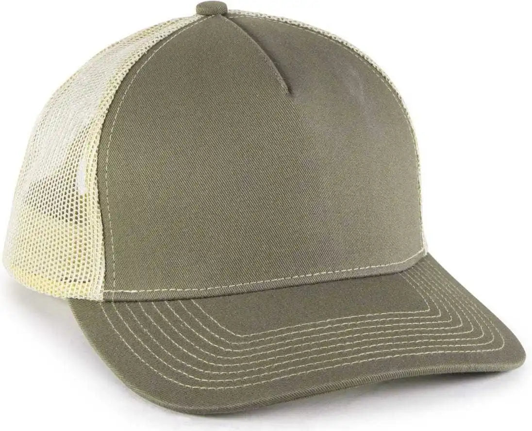 Oc Sports Oc571 Slight Pre-curved Visor with Mesh Back Cap - Olive Khaki - 6 7/8’’ - 7 1/2’’