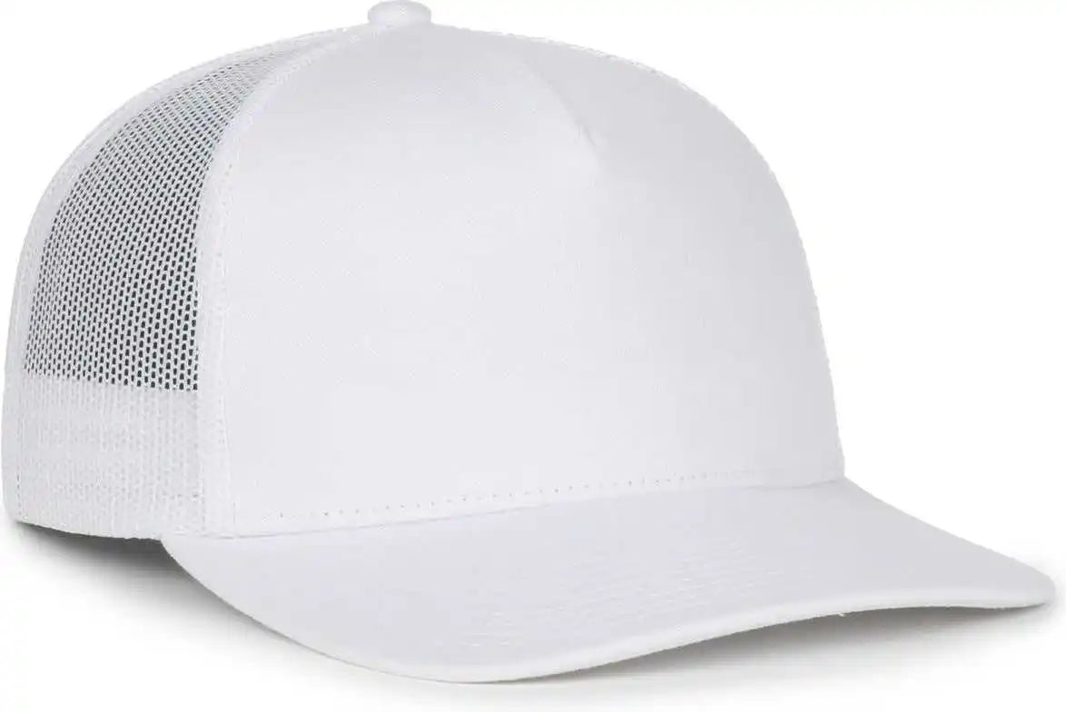 Oc Sports Oc571 Slight Pre-curved Visor with Mesh Back Cap - White - Osfm