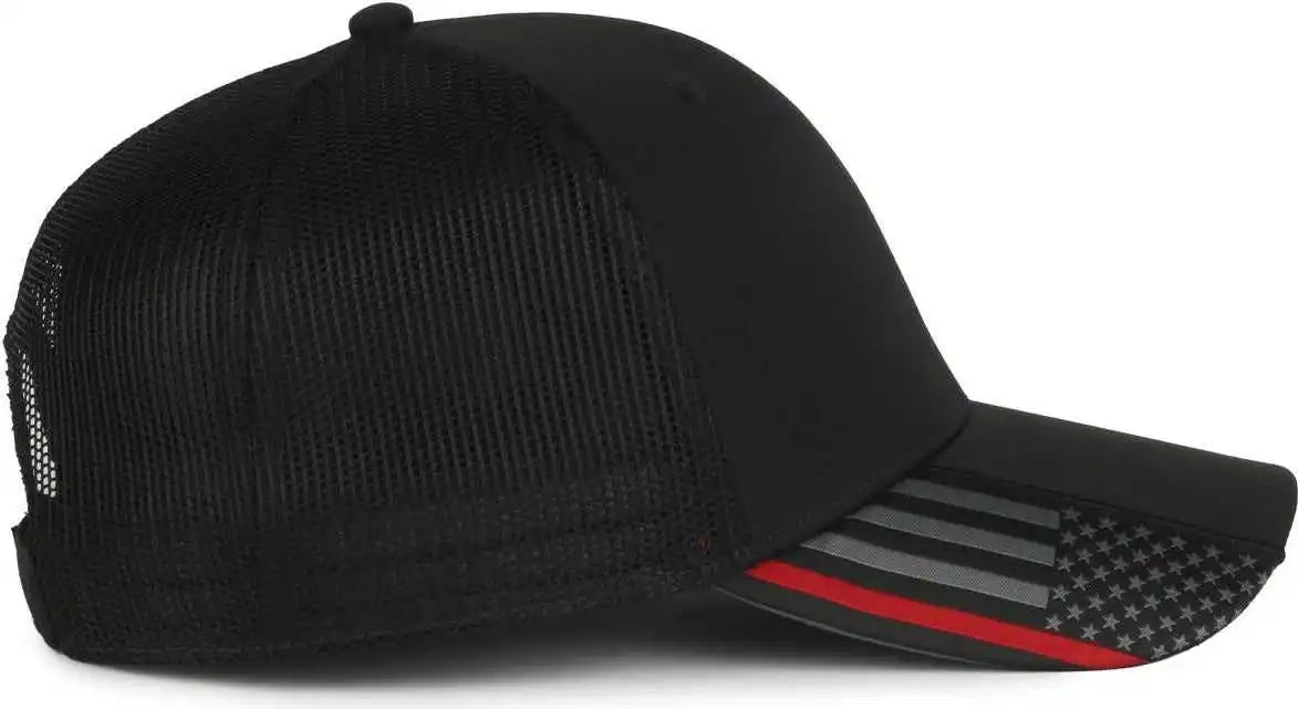 Oc Sports Oc601m Performance Service Flag Insert Mesh Back Cap - Black Fire - Osfm
