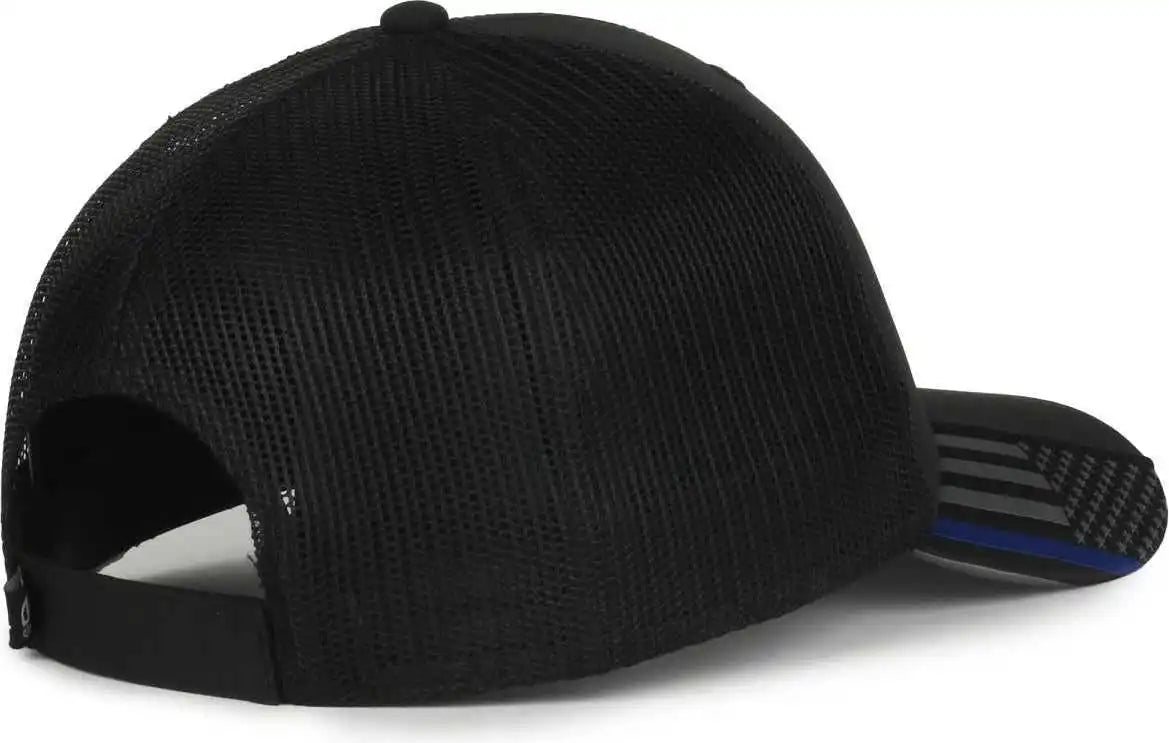 Oc Sports Oc601m Performance Service Flag Insert Mesh Back Cap - Black Police - Osfm