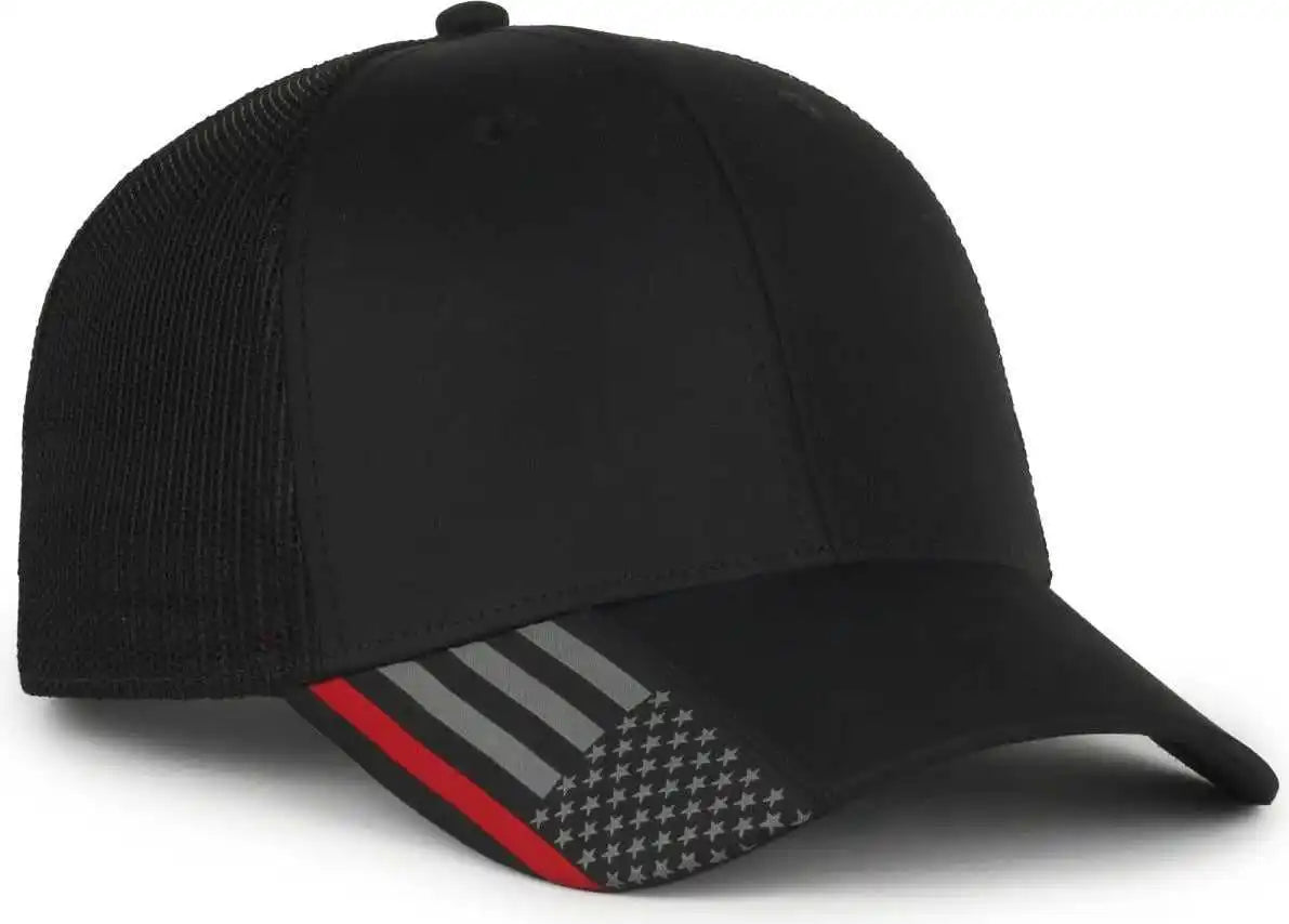 Oc Sports Oc601m Performance Service Flag Insert Mesh Back Cap - Black Fire - Osfm
