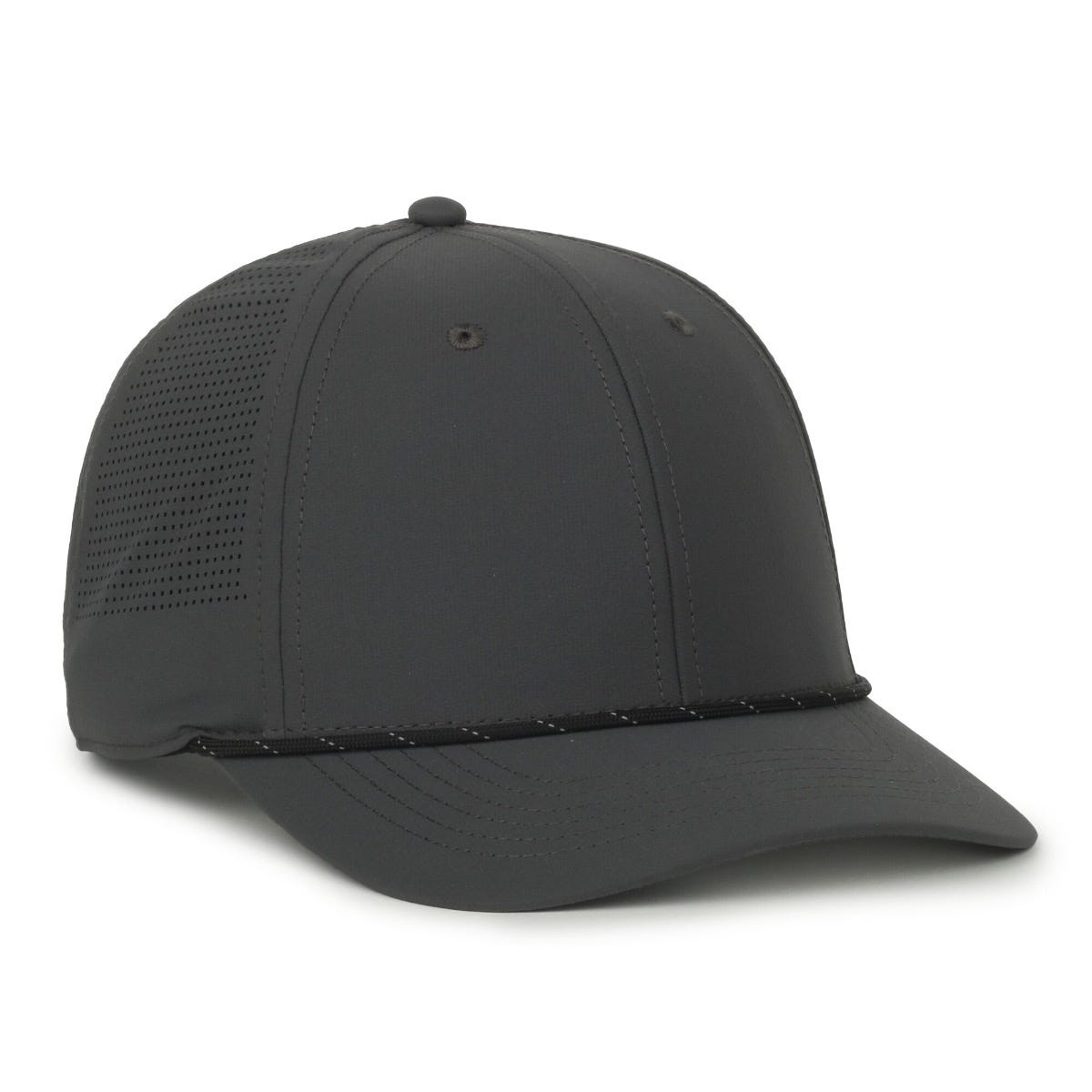 Oc Sports Oc660 Perforated Performance Cord Cap - Dark Grey Black