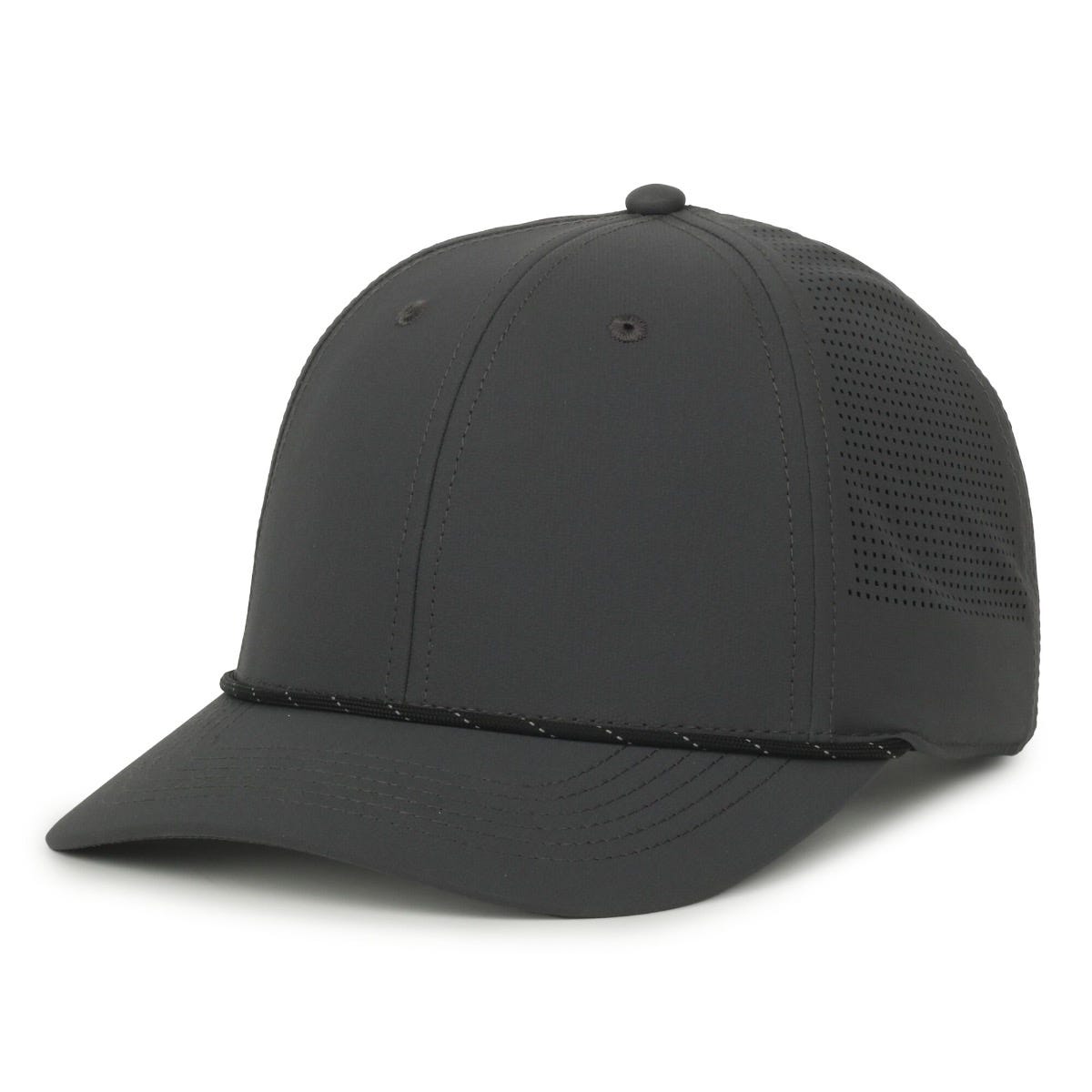 Oc Sports Oc660 Perforated Performance Cord Cap - Dark Grey Black