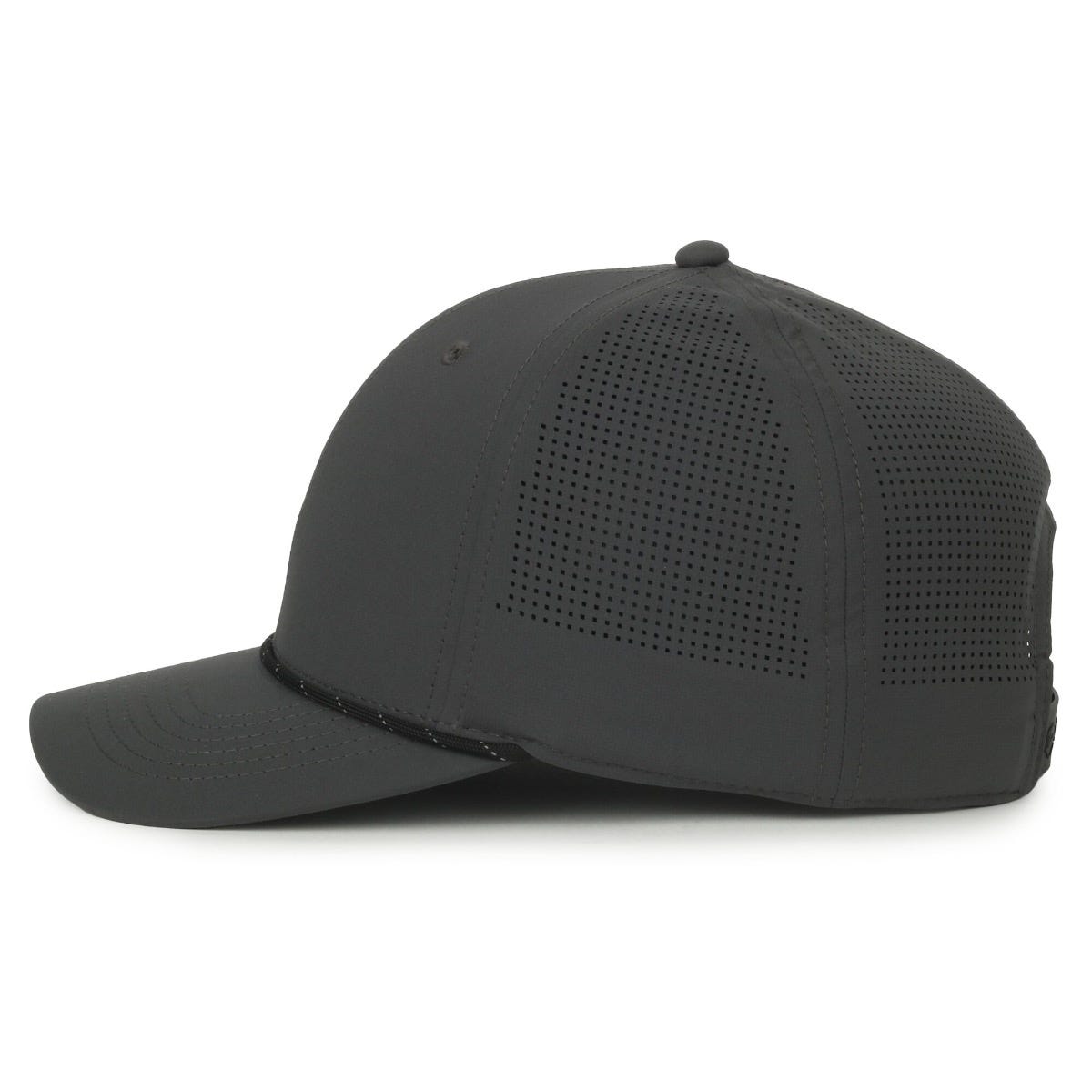 Oc Sports Oc660 Perforated Performance Cord Cap - Dark Grey Black