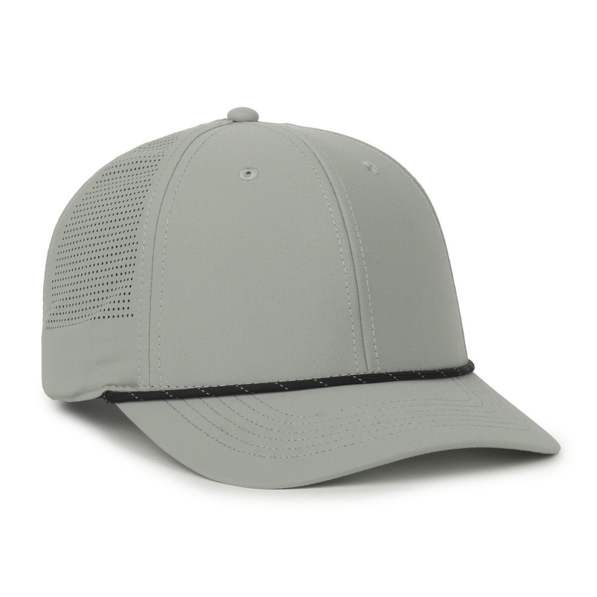 Oc Sports Oc660 Perforated Performance Cord Cap - Light Grey Black