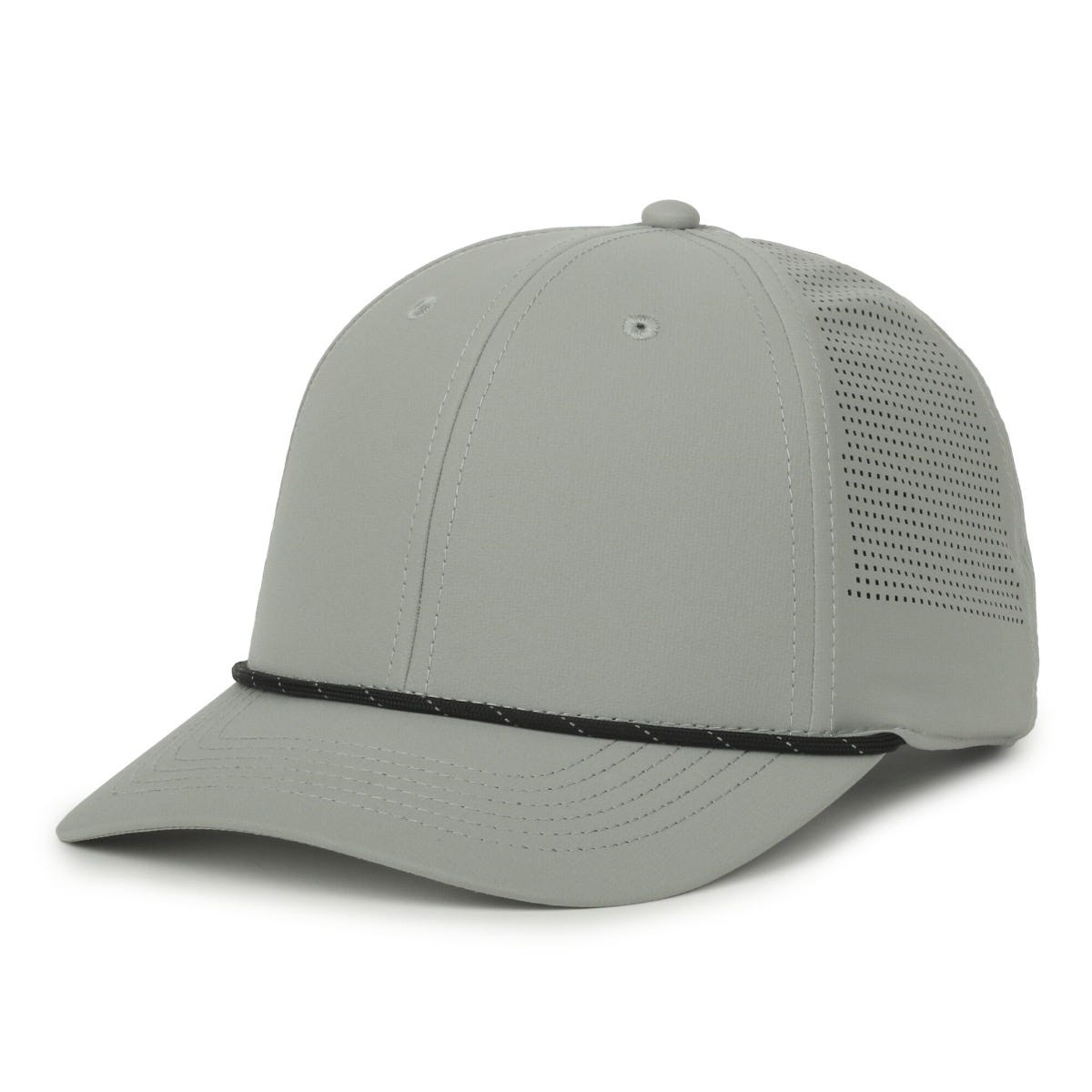 Oc Sports Oc660 Perforated Performance Cord Cap - Light Grey Black