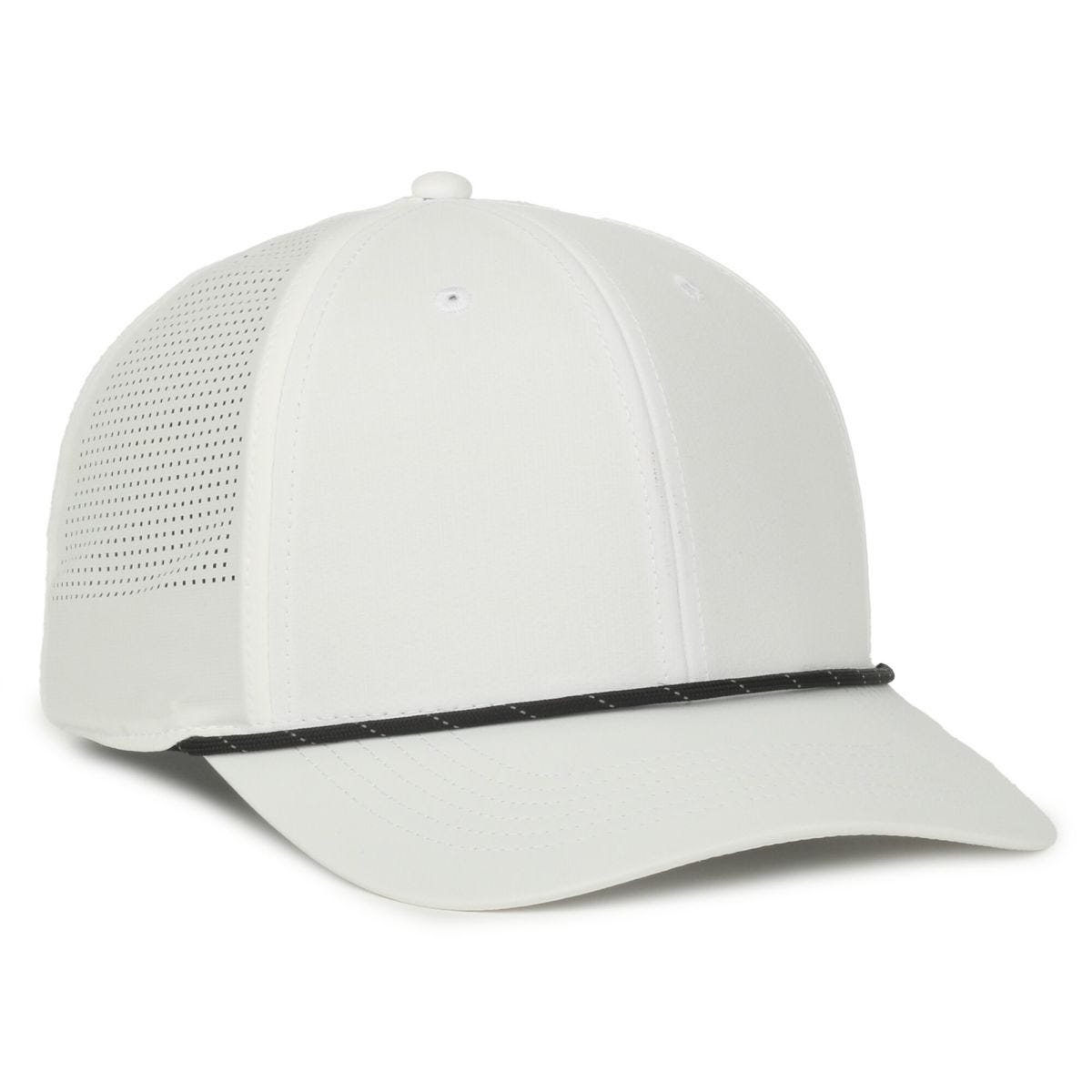 Oc Sports Oc660 Perforated Performance Cord Cap - White Black