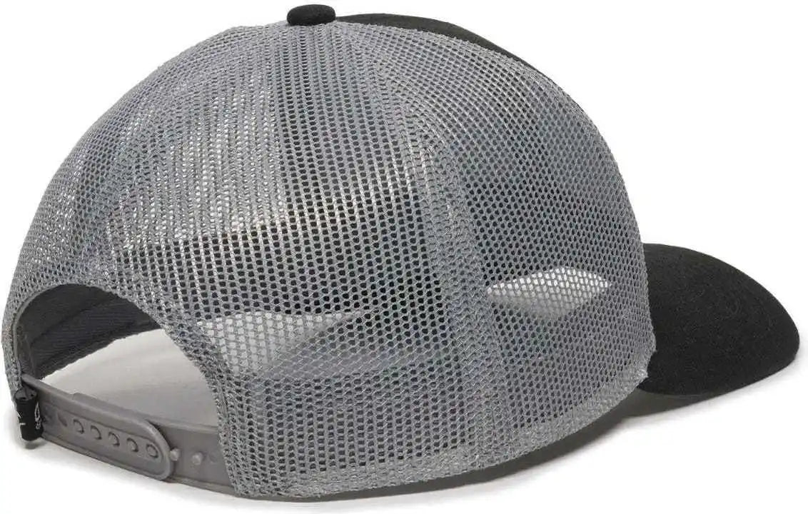 Oc Sports Oc770 Adjustable Mesh Back Cap with Sweatband - Black Gray - 6 7/8’’ - 7 1/2’’