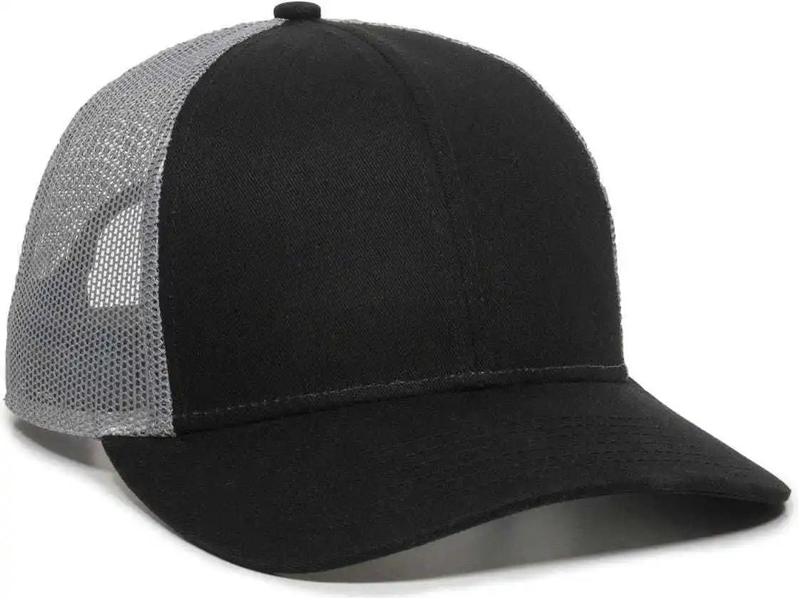 Oc Sports Oc770 Adjustable Mesh Back Cap with Sweatband - Black Gray - 6 7/8’’ - 7 1/2’’