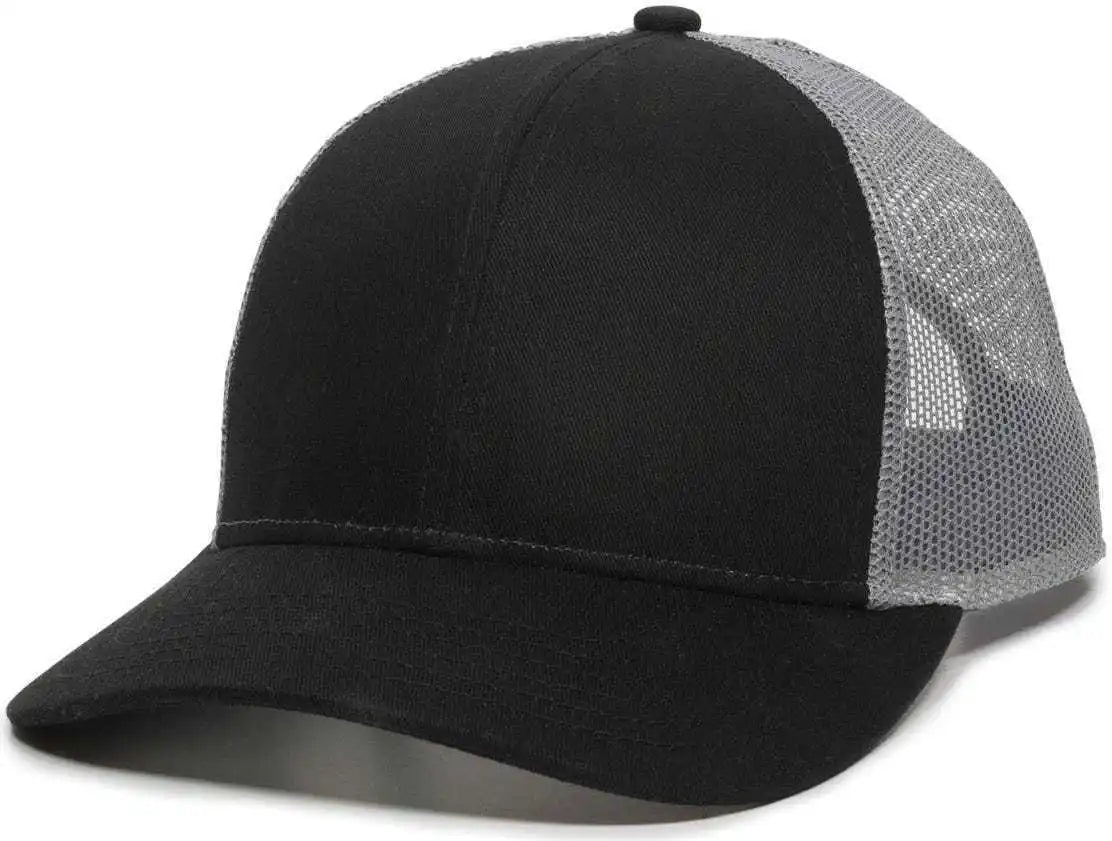 Oc Sports Oc770 Adjustable Mesh Back Cap with Sweatband - Black Gray - 6 7/8’’ - 7 1/2’’