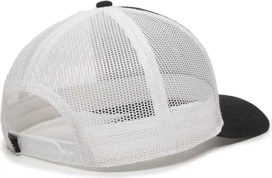 Oc Sports Oc770 Adjustable Mesh Back Cap with Sweatband - Black White - 6 7/8’’ - 7 1/2’’