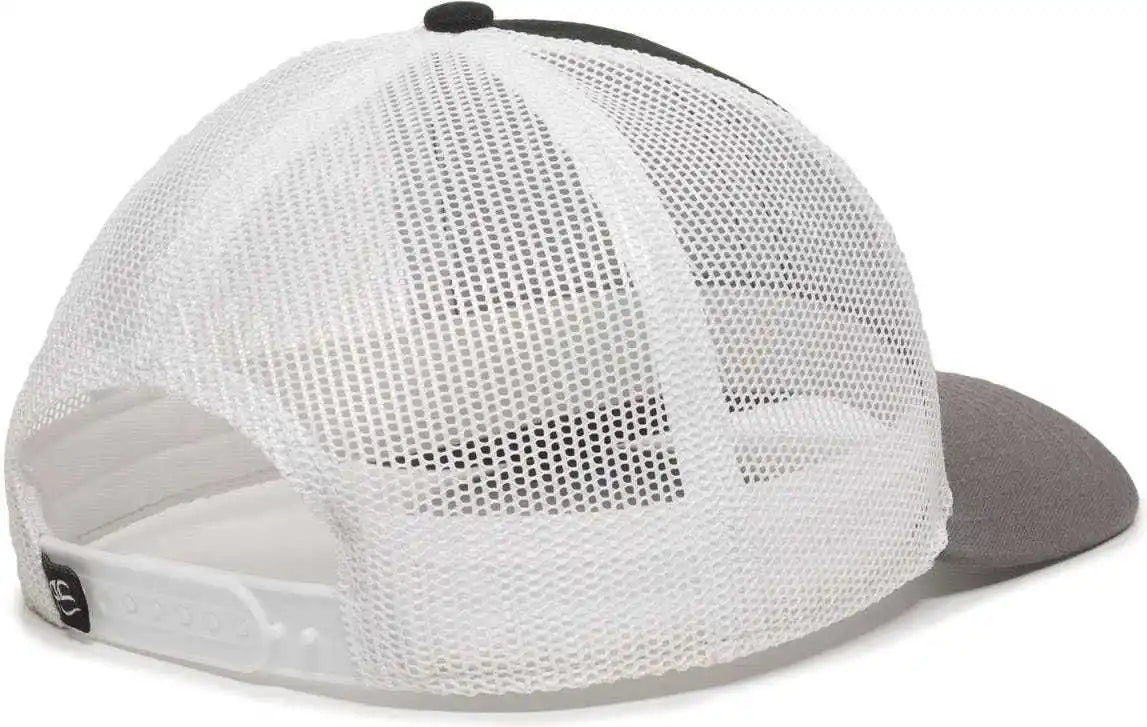 Oc Sports Oc770 Adjustable Mesh Back Cap with Sweatband - Black White Charcoal - 6 7/8’’ - 7 1/2’’