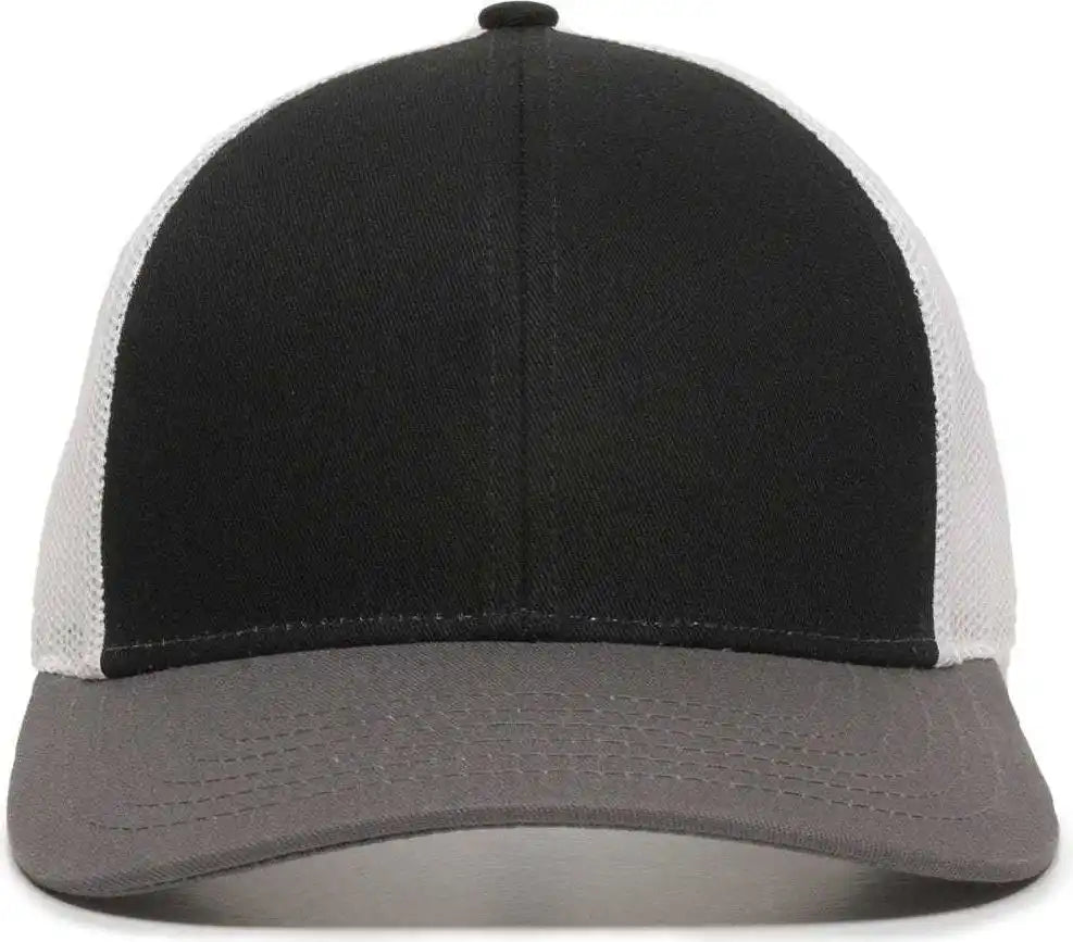 Oc Sports Oc770 Adjustable Mesh Back Cap with Sweatband - Black White Charcoal - 6 7/8’’ - 7 1/2’’