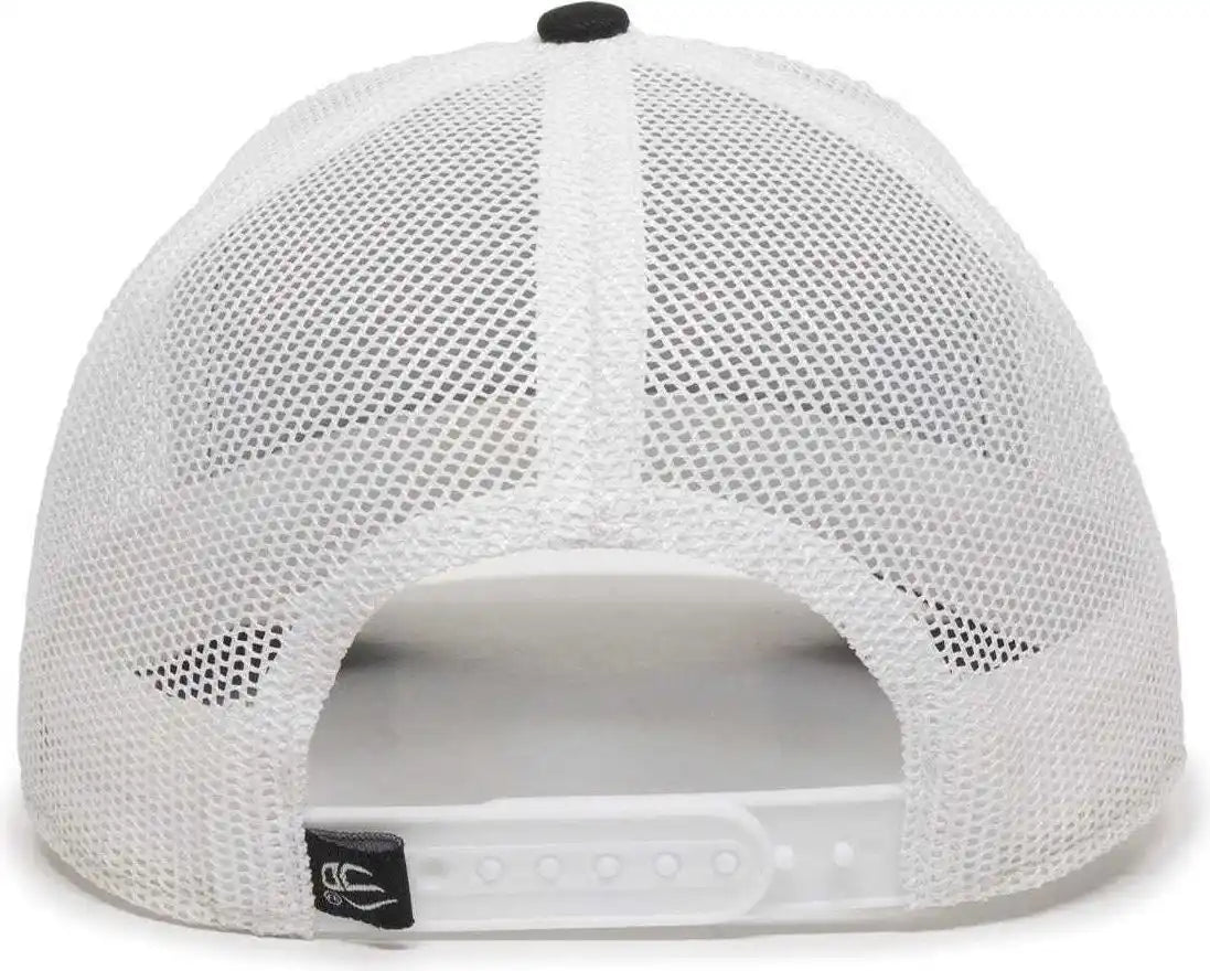 Oc Sports Oc770 Adjustable Mesh Back Cap with Sweatband - Black White - 6 7/8’’ - 7 1/2’’