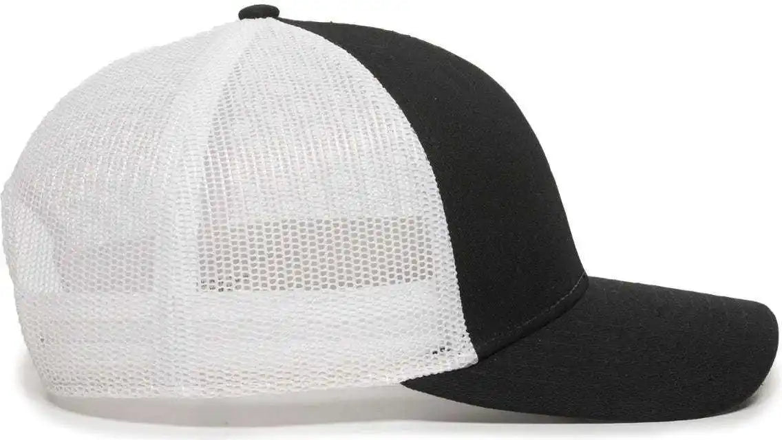 Oc Sports Oc770 Adjustable Mesh Back Cap with Sweatband - Black White - 6 7/8’’ - 7 1/2’’