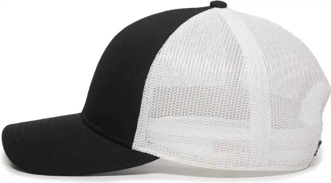 Oc Sports Oc770 Adjustable Mesh Back Cap with Sweatband - Black White - 6 7/8’’ - 7 1/2’’