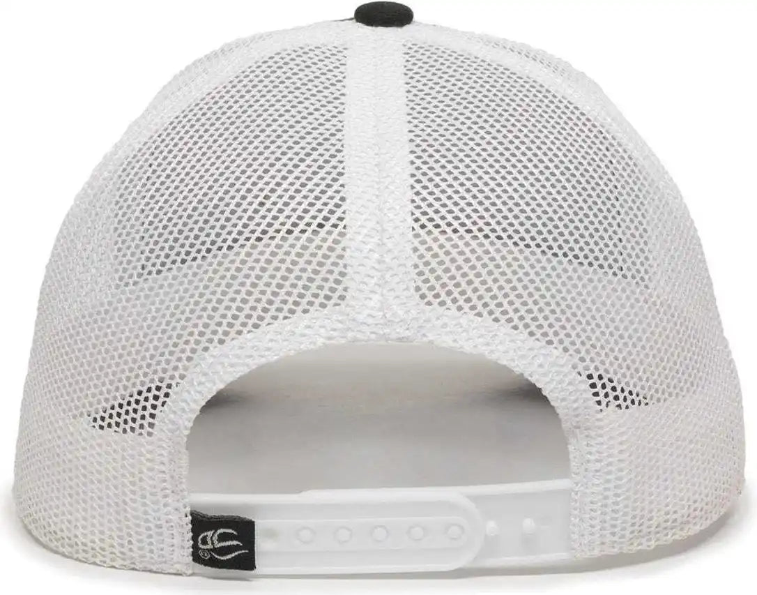 Oc Sports Oc770 Adjustable Mesh Back Cap with Sweatband - Black White Charcoal - 6 7/8’’ - 7 1/2’’