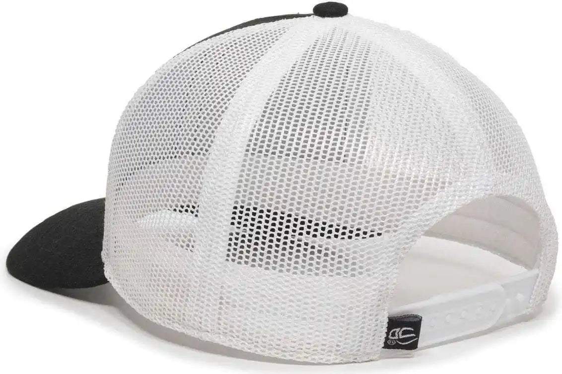 Oc Sports Oc770 Adjustable Mesh Back Cap with Sweatband - Black White - 6 7/8’’ - 7 1/2’’