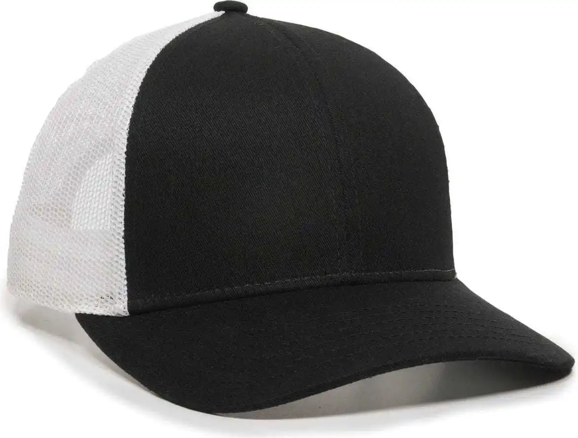 Oc Sports Oc770 Adjustable Mesh Back Cap with Sweatband - Black White - 6 7/8’’ - 7 1/2’’