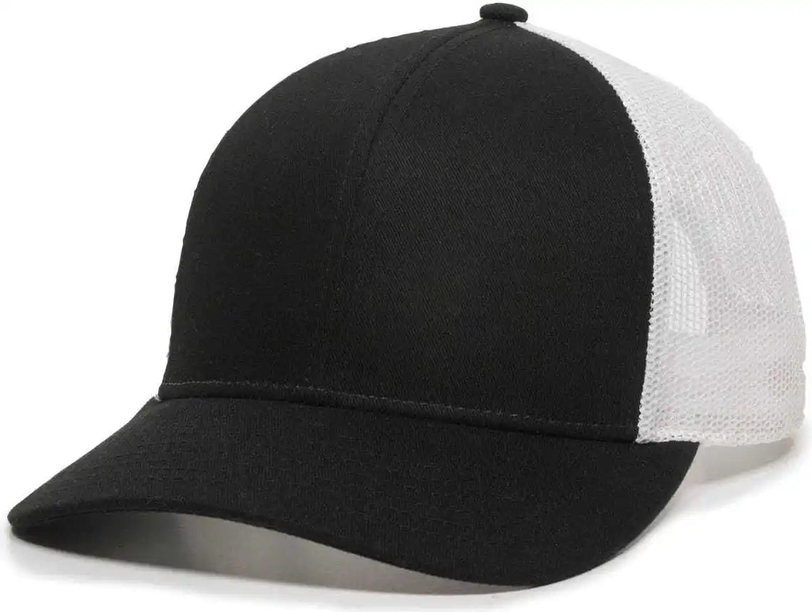 Oc Sports Oc770 Adjustable Mesh Back Cap with Sweatband - Black White - 6 7/8’’ - 7 1/2’’