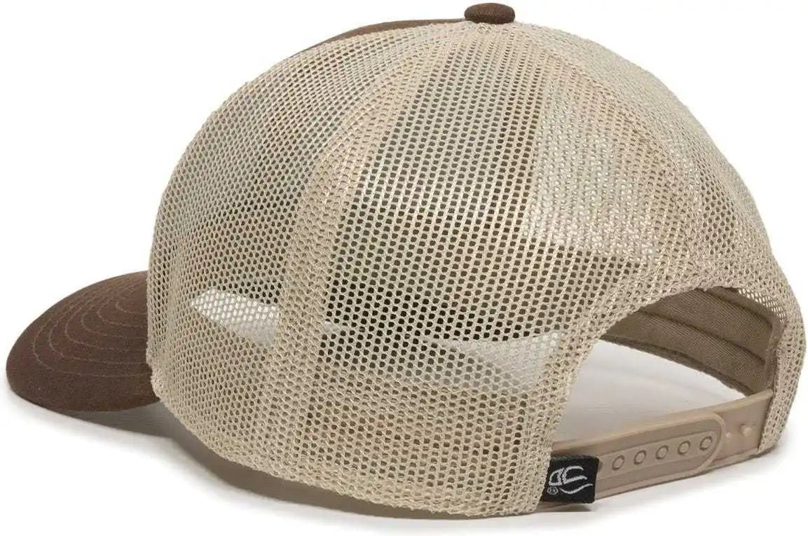 Oc Sports Oc770 Adjustable Mesh Back Cap with Sweatband - Brown Khaki - 6 7/8’’ - 7 1/2’’