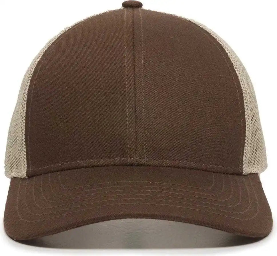 Oc Sports Oc770 Adjustable Mesh Back Cap with Sweatband - Brown Khaki - 6 7/8’’ - 7 1/2’’