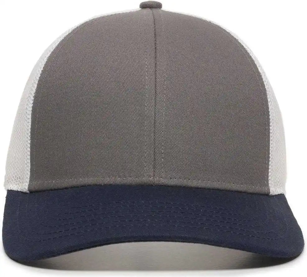 Oc Sports Oc770 Adjustable Mesh Back Cap with Sweatband - Charcoal White Navy - Dark Gray / 6 7/8’’ - 7 1/2’’