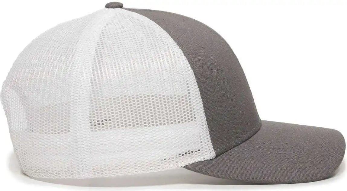Oc Sports Oc770 Adjustable Mesh Back Cap with Sweatband - Charcoal White - Dark Gray / 6 7/8’’ - 7 1/2’’