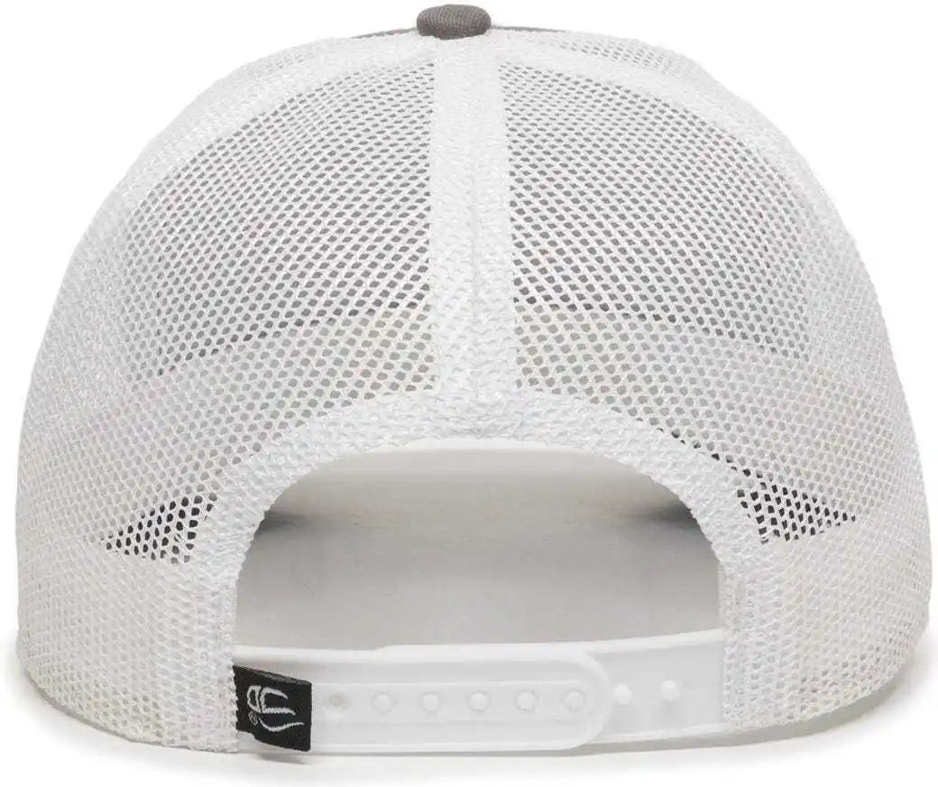 Oc Sports Oc770 Adjustable Mesh Back Cap with Sweatband - Charcoal White Navy - Dark Gray / 6 7/8’’ - 7 1/2’’