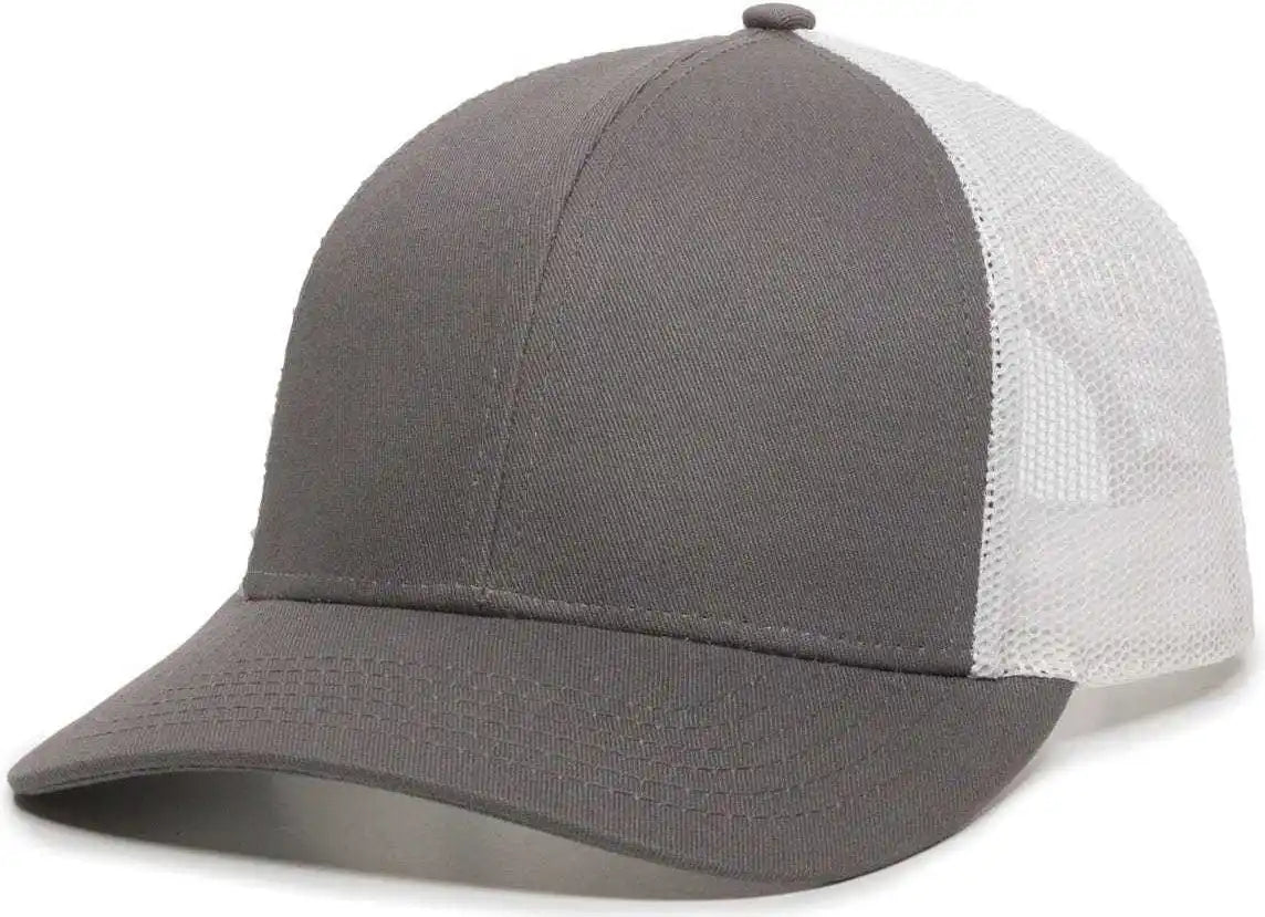 Oc Sports Oc770 Adjustable Mesh Back Cap with Sweatband - Charcoal White - Dark Gray / 6 7/8’’ - 7 1/2’’