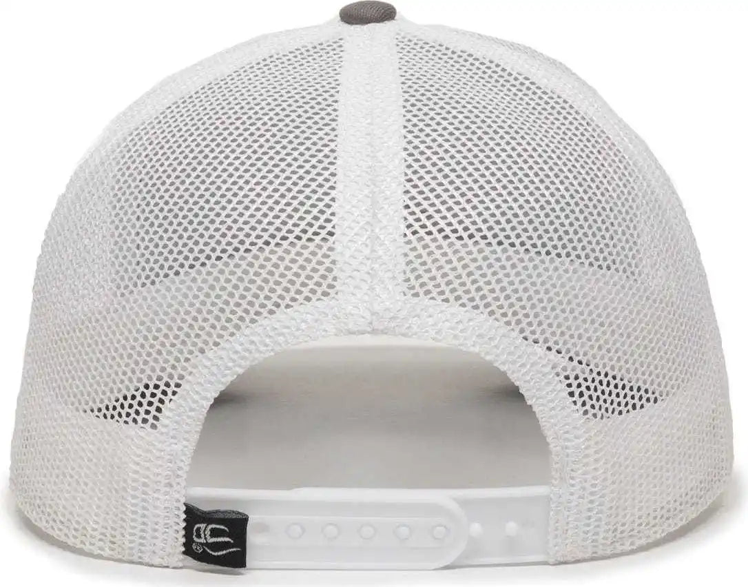 Oc Sports Oc770 Adjustable Mesh Back Cap with Sweatband - Charcoal White - Dark Gray / 6 7/8’’ - 7 1/2’’