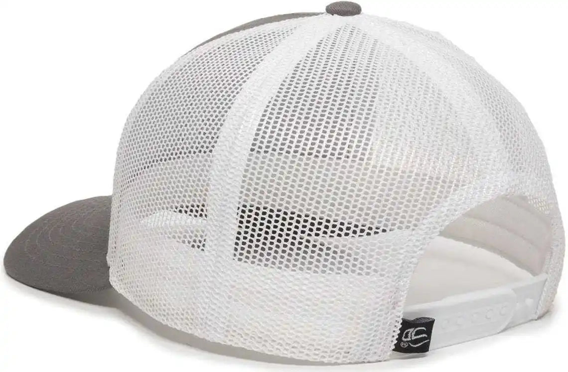 Oc Sports Oc770 Adjustable Mesh Back Cap with Sweatband - Charcoal White - Dark Gray / 6 7/8’’ - 7 1/2’’