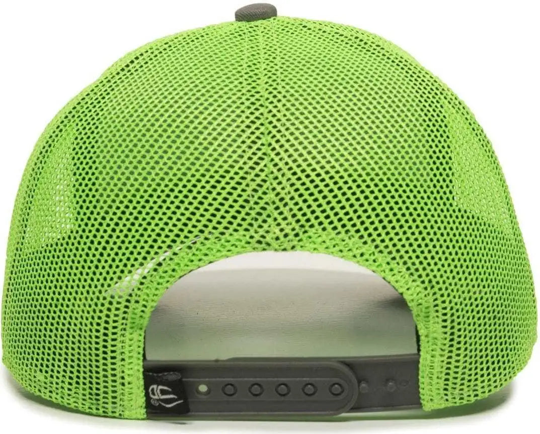 Oc Sports Oc770 Adjustable Mesh Back Cap with Sweatband - Charcoal Neon Green - Dark Gray / 6 7/8’’ - 7 1/2’’