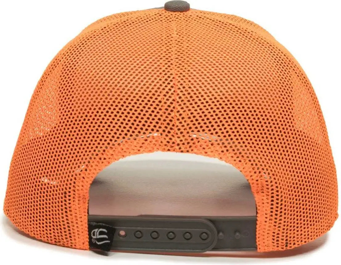 Oc Sports Oc770 Adjustable Mesh Back Cap with Sweatband - Charcoal Neon Orange - Dark Gray / 6 7/8’’ - 7 1/2’’