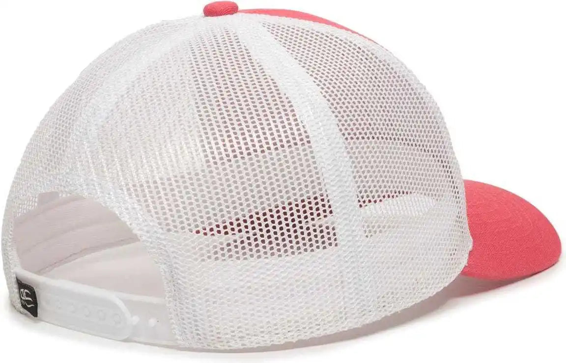 Oc Sports Oc770 Adjustable Mesh Back Cap with Sweatband - Coral White - 6 7/8’’ - 7 1/2’’