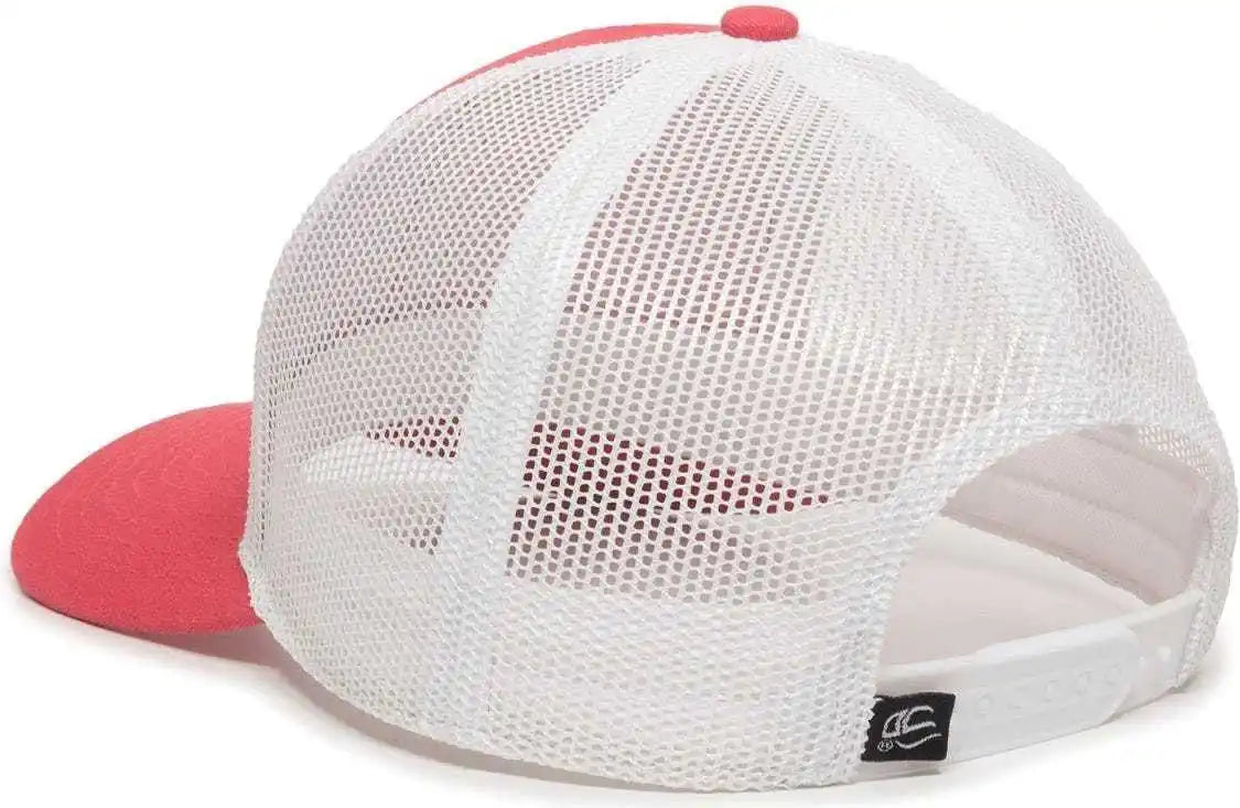 Oc Sports Oc770 Adjustable Mesh Back Cap with Sweatband - Coral White - 6 7/8’’ - 7 1/2’’