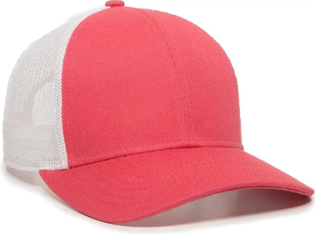 Oc Sports Oc770 Adjustable Mesh Back Cap with Sweatband - Coral White - 6 7/8’’ - 7 1/2’’