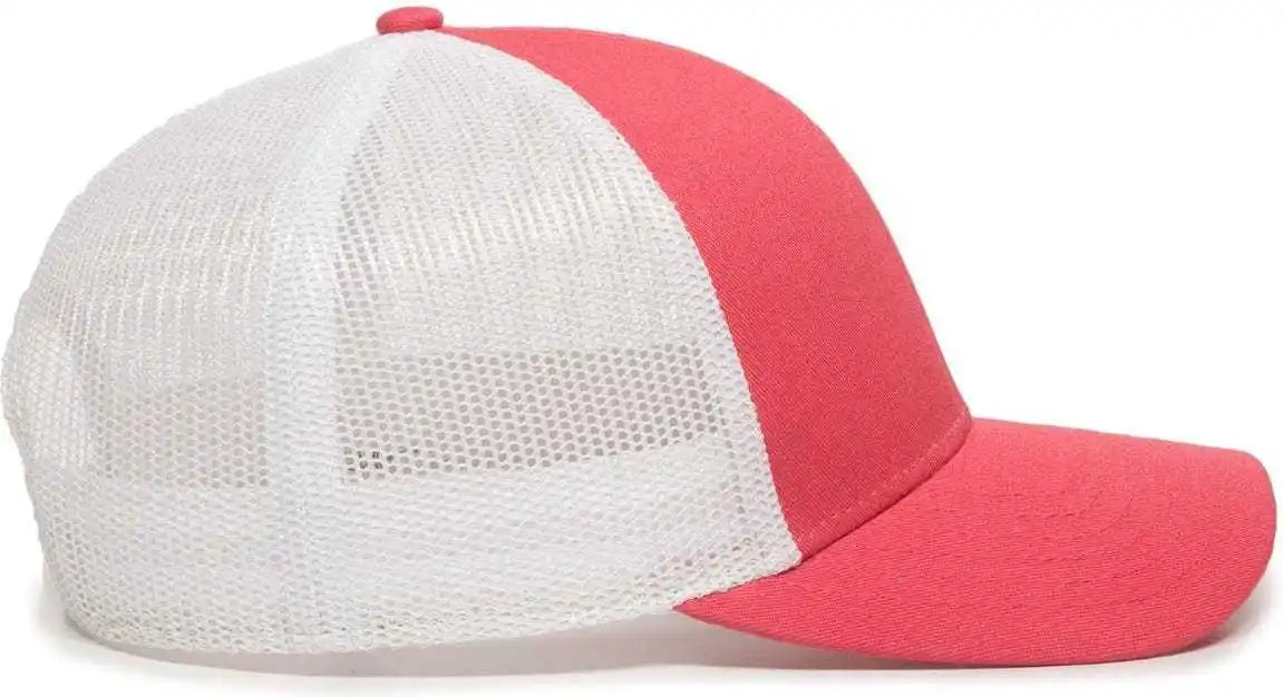 Oc Sports Oc770 Adjustable Mesh Back Cap with Sweatband - Coral White - 6 7/8’’ - 7 1/2’’