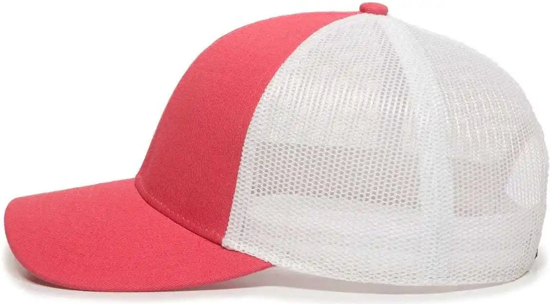 Oc Sports Oc770 Adjustable Mesh Back Cap with Sweatband - Coral White - 6 7/8’’ - 7 1/2’’