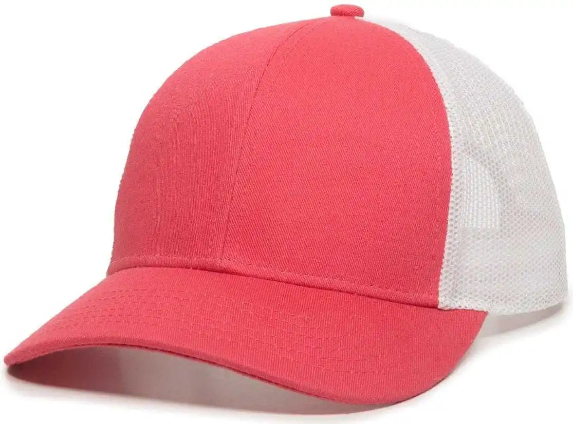 Oc Sports Oc770 Adjustable Mesh Back Cap with Sweatband - Coral White - 6 7/8’’ - 7 1/2’’