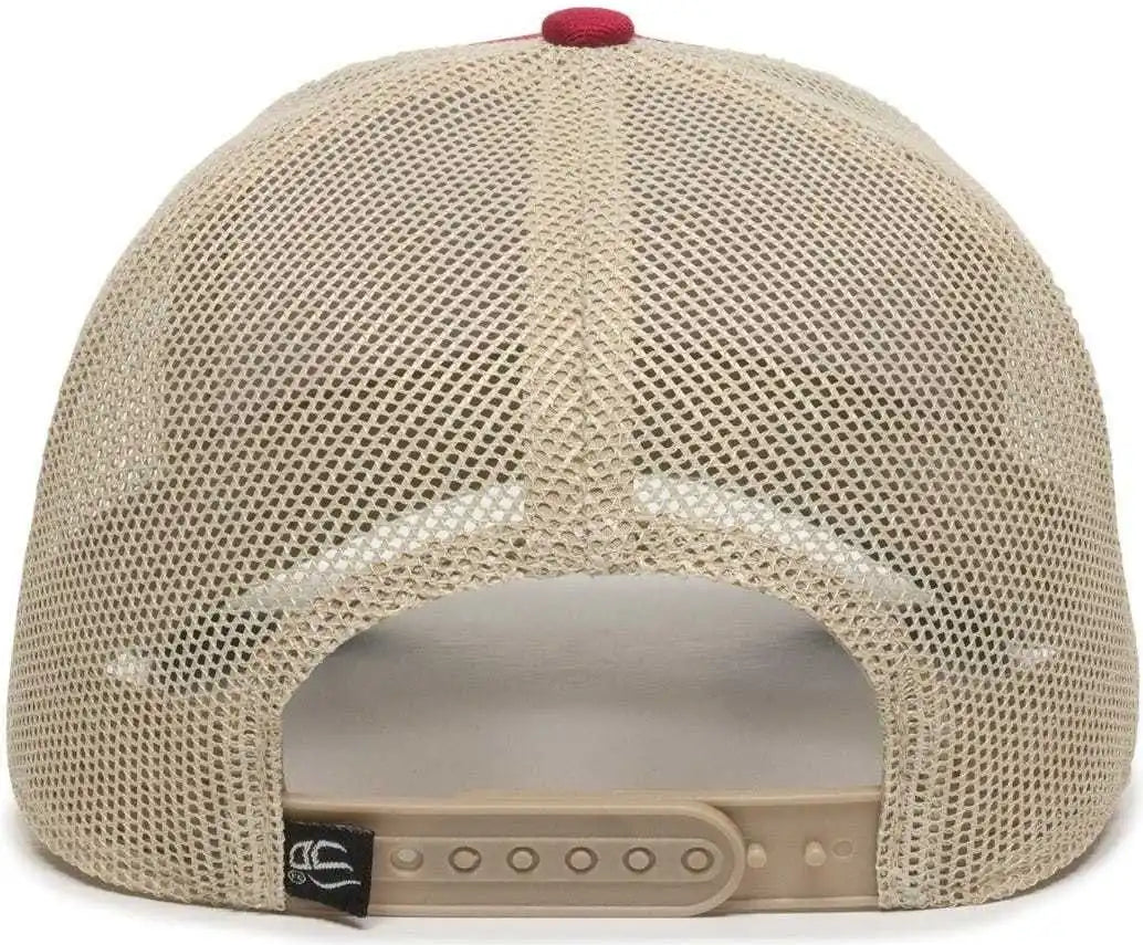 Oc Sports Oc770 Adjustable Mesh Back Cap with Sweatband - Crimson Khaki Light Slate - Red / 6 7/8’’ - 7 1/2’’