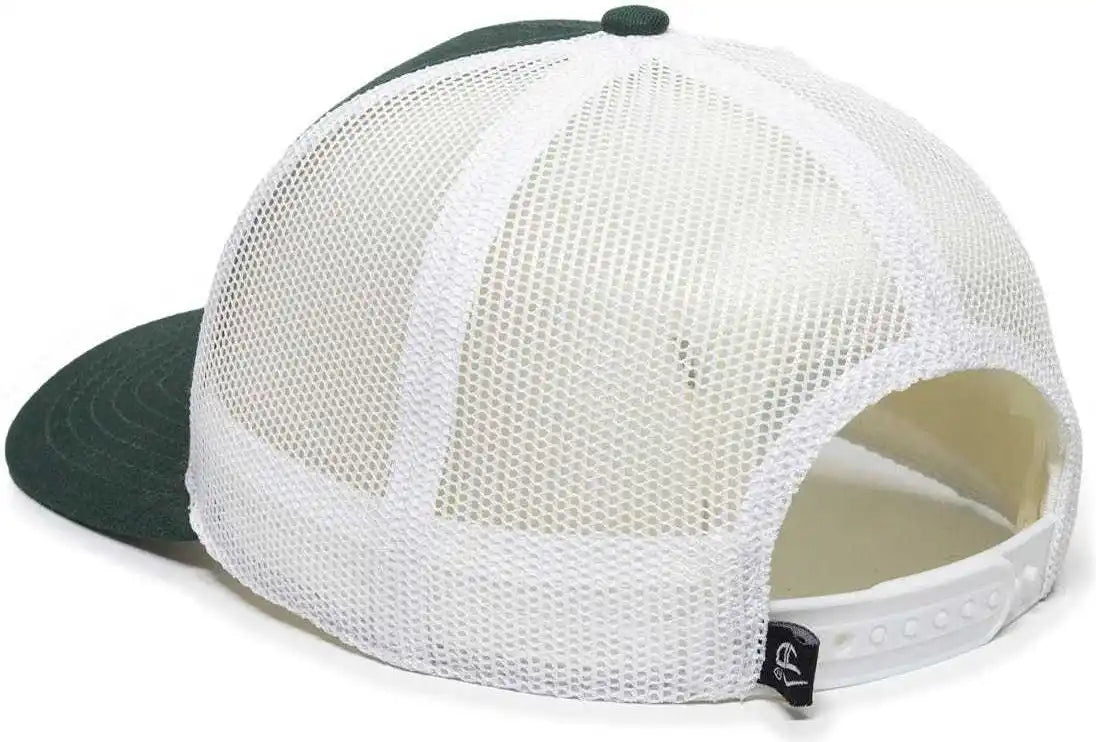 Oc Sports Oc770 Adjustable Mesh Back Cap with Sweatband - Dark Green White - Forest / 6 7/8’’ - 7 1/2’’