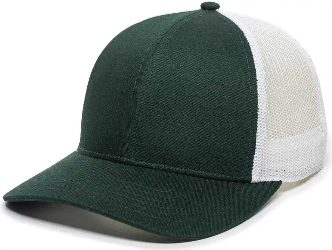 Oc Sports Oc770 Adjustable Mesh Back Cap with Sweatband - Dark Green White - Forest / 6 7/8’’ - 7 1/2’’